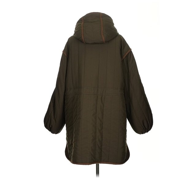 Doen Fauna Quilted Sherpa Coat in Olive Green Small/Medium - Picture 4 of 8